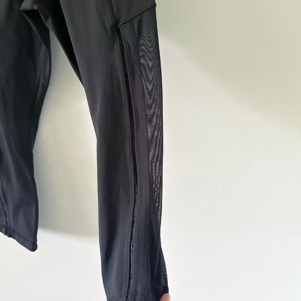 Women's Lululemon Hot to Street Crop Capri Mesh Leggings Black Size 4